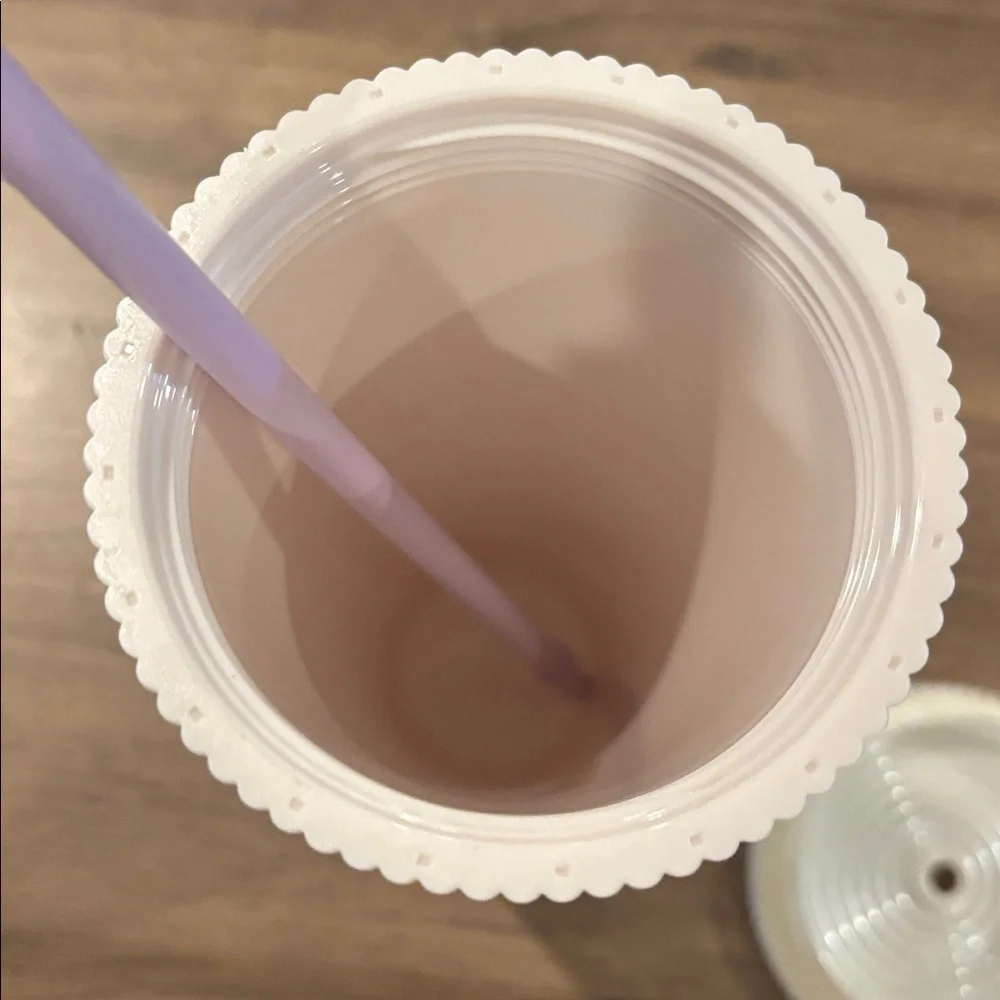 NWT Starbucks Venti Mermaid Scale Iridescent Cold Cup Tumbler 24 oz Purple Straw